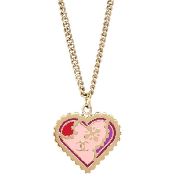 Chanel Heart Chain Pendant Necklace Gold 05P 165187 - Picture 3 of 4